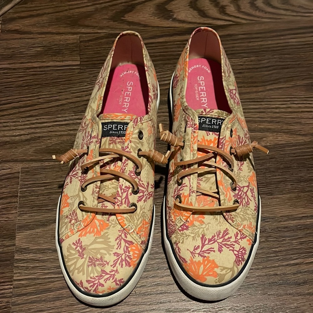 Sperry Topslider With Beautiful Multi-Color Coral… - image 1